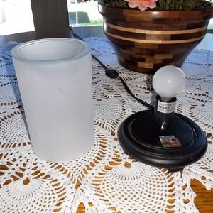 Pink Zebra Electric Wax Warmer with frosted white glass globe